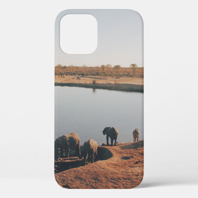 FUNDA DE Case-Mate PARA iPhone HERIDA DE AGUA BEBIDA ELEFANTE DEL LAGO (Reverso )