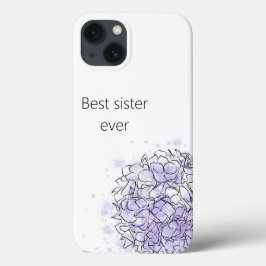 Funda Para iPhone 13 Hermana Elegante Blue Personalizada Hydrangea