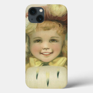 Funda Para iPhone 13 Hermanas vintage de Navidad, niños victorianos