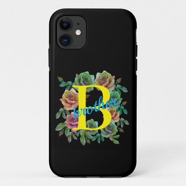 FUNDA DE Case-Mate PARA iPhone HERMANO FLORAL CARTA PERSONALIZADA (Reverso)