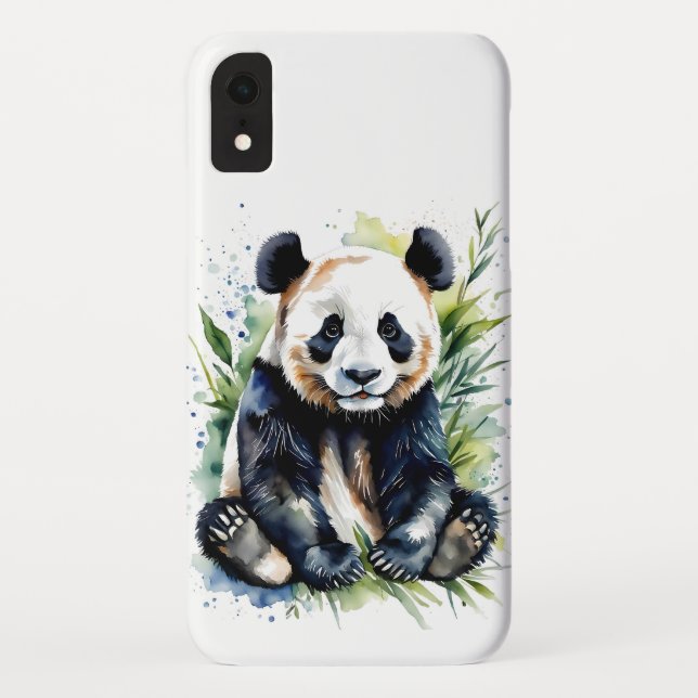 Funda De Case-Mate Para iPhone Hermosa acuarela Panda Bear (Reverso)