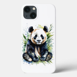 Funda Para iPhone 13 Hermosa acuarela Panda Bear