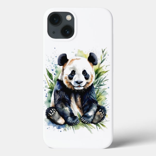 Funda De Case-Mate Para iPhone Hermosa acuarela Panda Bear (Reverso)