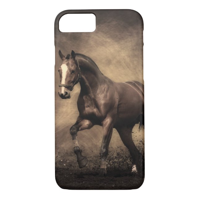 Funda De Case-Mate Para iPhone Hermosa almohada de caballo marrón (Reverso)