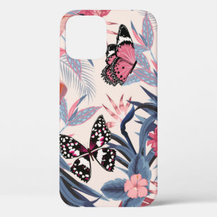 Funda Para iPhone 12 hermosa artística brillante patrón tropical