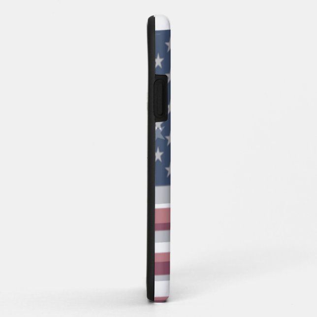 Funda De Case-Mate Para iPhone Hermosa bandera estadounidense ondeando (Reverso/Derecha)