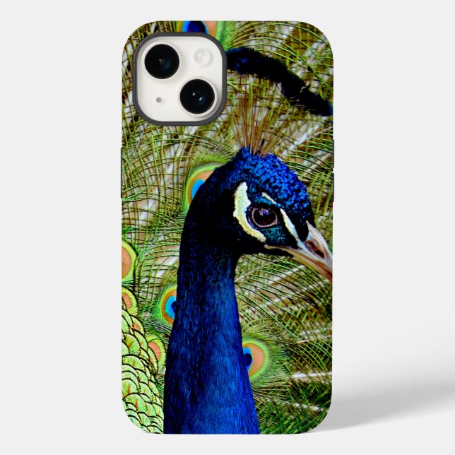 Funda De Case-Mate Para iPhone Hermosa Bonito azul verde pavo real (Reverso )