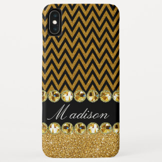Funda Para iPhone XS Max Hermosa Chevron Purpurina Jewels Elegante