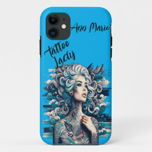 Funda Para iPhone 11 Hermosa Dama Tatuada Personalizable 