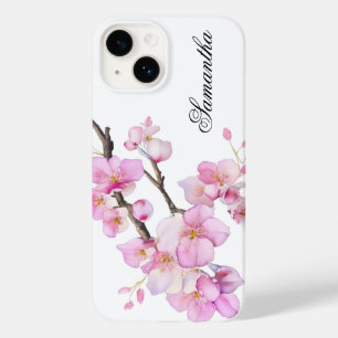 Funda Para iPhone 14 De Case-Mate Hermosa escritura de flores de cerezo en acuarela 