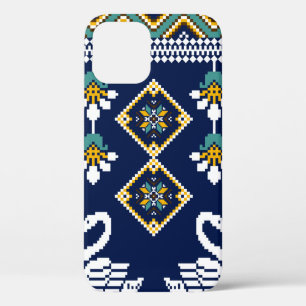 Funda Para iPhone 12 Hermosa figura de etnia geométrica ucraniana triba