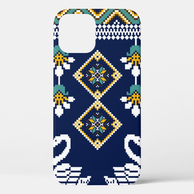 Funda De Case-Mate Para iPhone Hermosa figura de etnia geométrica ucraniana triba (Reverso )