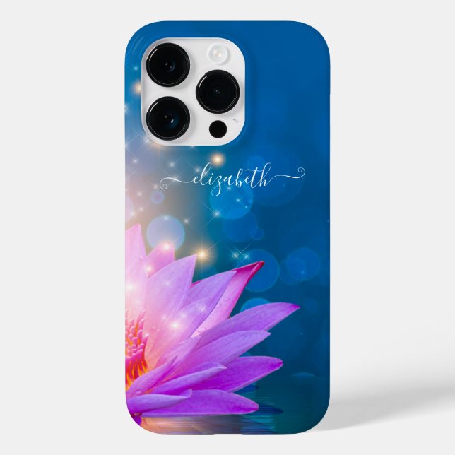 Funda De Case-Mate Para iPhone Hermosa Flor Purple Lotus, Lago, Azul, Zen (Reverso )