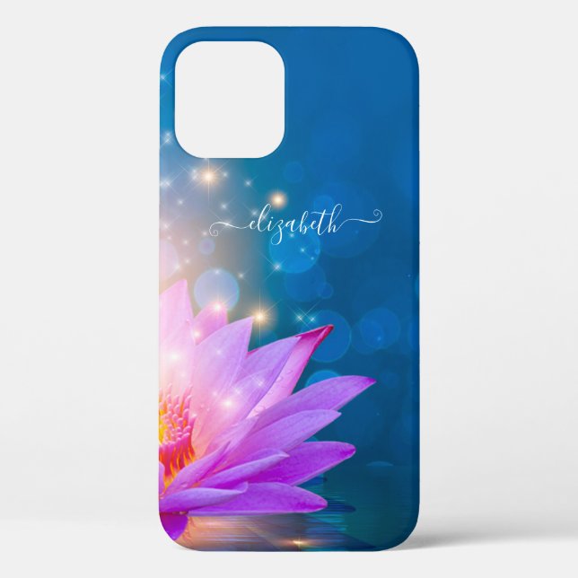 Funda De Case-Mate Para iPhone Hermosa Flor Purple Lotus, Lago, Azul, Zen (Reverso )