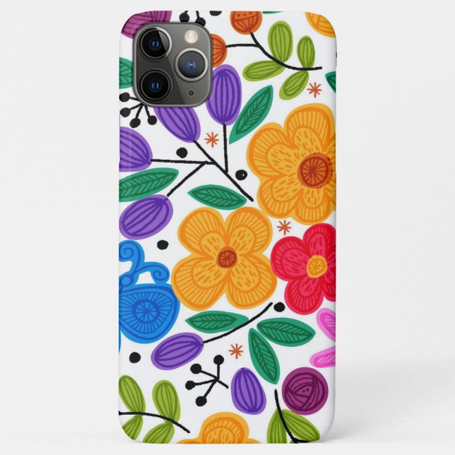 Funda De Case-Mate Para iPhone Hermosa floral mexicana (Reverso)