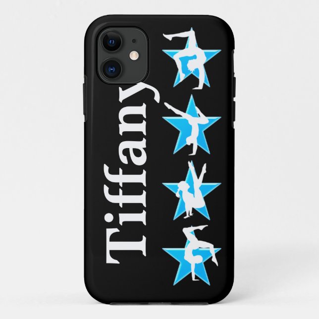 FUNDA DE Case-Mate PARA iPhone HERMOSA GIMNASTICA PERSONALIZADA AZUL EN EL CASO I (Reverso)