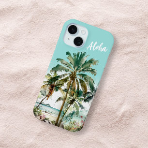 Funda Para iPhone 15 Hermosa isla chic playa tropical palma 