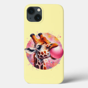 Funda Para iPhone 13 hermosa jirafa soplando bicho
