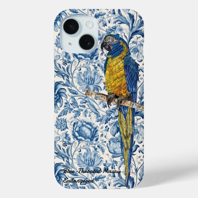 Funda De Case-Mate Para iPhone Hermosa Macaw Pintada A Mano (Reverso )