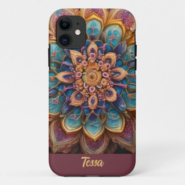 Funda De Case-Mate Para iPhone Hermosa Mandala (Reverso)