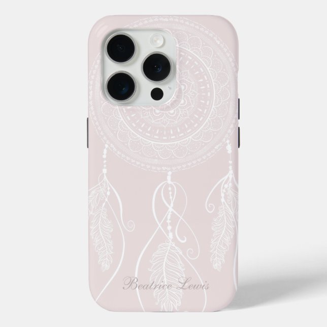 Funda De Case-Mate Para iPhone Hermosa mano dibujada con el sueño blanco Catcher  (Reverso )