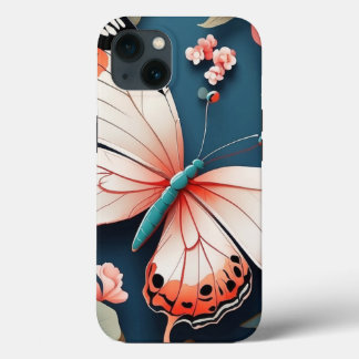 Funda Para iPhone 13 Hermosa mariposa rosa diseñada para iPhone 13 Fund
