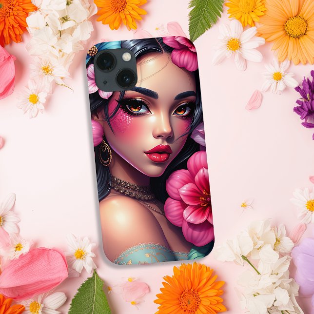 Funda De Case-Mate Para iPhone Hermosa mujer animadora hispánica (Subido por el creador)