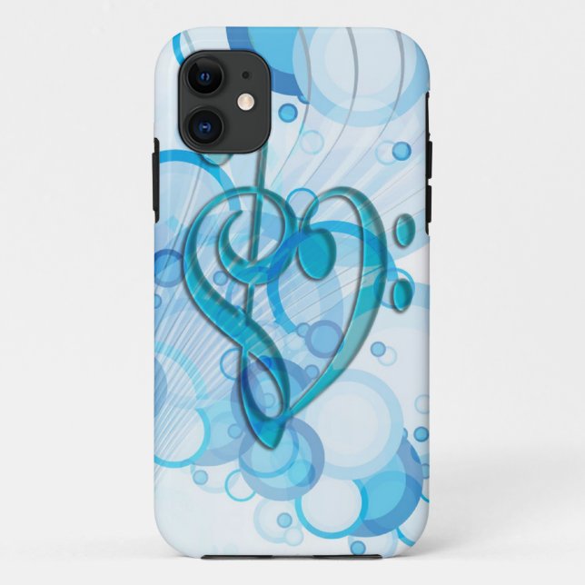 Funda De Case-Mate Para iPhone Hermosa música genial se nota como corazón (Reverso)