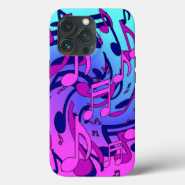 Funda Para iPhone 13 Pro Hermosa música Patrón musical Púrpura Rosa Aqua