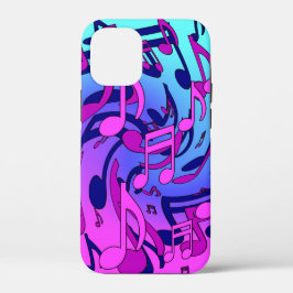 Funda Para iPhone 13 Pro Hermosa música Patrón musical Púrpura Rosa Aqua