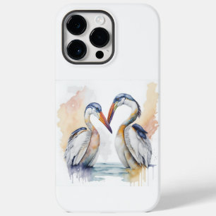 Funda Para iPhone 14 Pro Max De Case-Mate Hermosa Pareja Pelicana, Bonos de Amor Pelícano