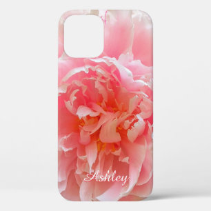 Funda Para iPhone 12 Hermosa Peonia Coral Rosa de Hawái Personalizada