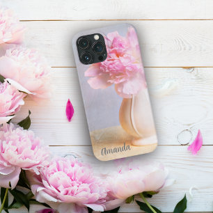 Funda Para iPhone 13 Pro Max Hermosa Peony In Farm Vase Personaliza