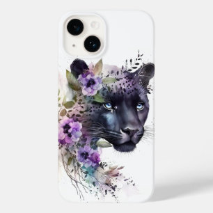 Funda Para iPhone 14 De Case-Mate Hermosa pintura marrón floral morada acuarela