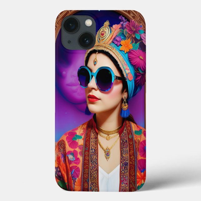 Funda De Case-Mate Para iPhone Hermosa princesa con gafas de sol (Reverso)