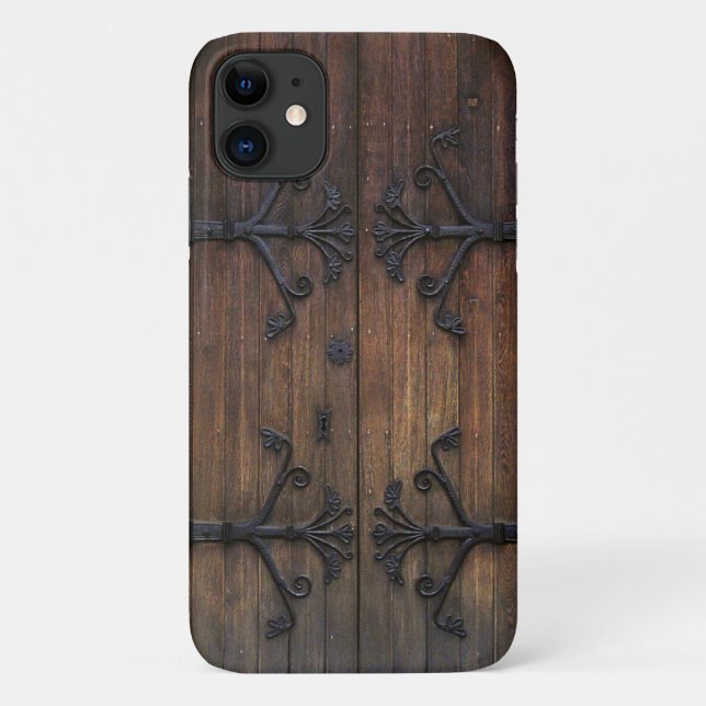 Funda De Case-Mate Para iPhone Hermosa Puerta Vieja de Madera (Reverso)