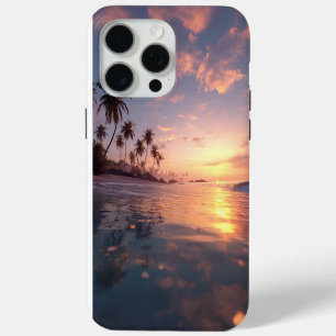 Funda Para iPhone 15 Pro Max Hermosa puesta de sol sobre aguas tranquilas