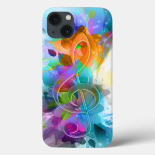 Funda Para iPhone 13 Hermosa y colorida acuarela Splatter Music Note