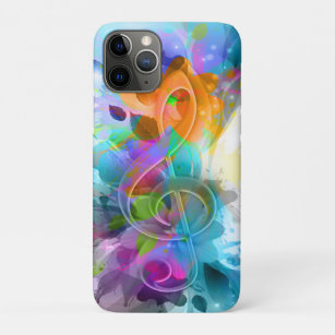 Funda Para iPhone 11 Pro Hermosa y colorida acuarela Splatter Music Note
