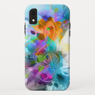 Funda Para iPhone XR Hermosa y colorida acuarela Splatter Music Note