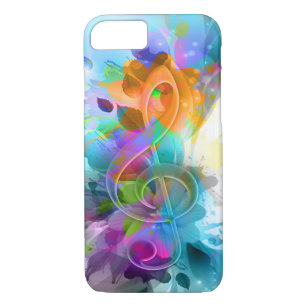 Funda Para iPhone 8/7 Hermosa y colorida acuarela Splatter Music Note