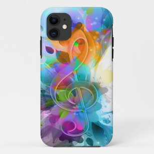Funda Para iPhone 11 Hermosa y colorida acuarela Splatter Music Note