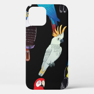 Funda Para iPhone 12 Hermosas aves tropicales de loro exótico. vintage 