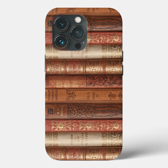 Funda De Case-Mate Para iPhone Hermosas espinas de libros antiguos (Reverso )