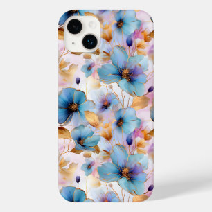 Funda Para iPhone 14 Plus De Case-Mate Hermosas flores azules de tinta de alcohol Pastel