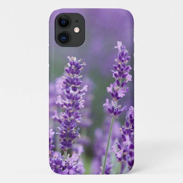 Funda De Case-Mate Para iPhone Hermosas flores de lavanda florecientes (Reverso)