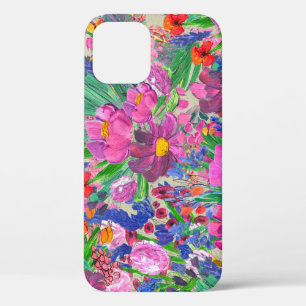 Funda Para iPhone 12 Hermosas flores: fondo de escritorio de acuarela d