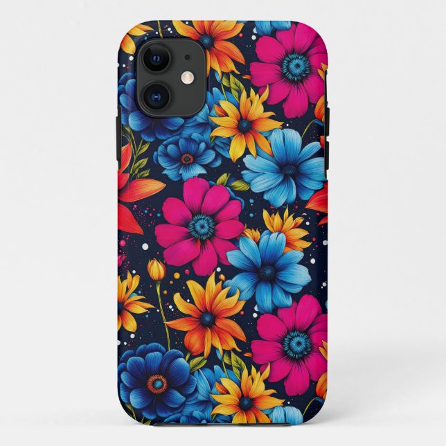 Funda De Case-Mate Para iPhone Hermosas flores y Rosas (Reverso)