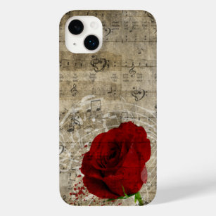 Funda Para iPhone 14 Plus De Case-Mate Hermosas notas de música rosa roja giran el piano 