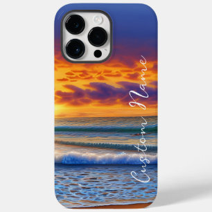 Funda Para iPhone 14 Pro Max De Case-Mate hermosas playas y la clara puesta de sol en las ag